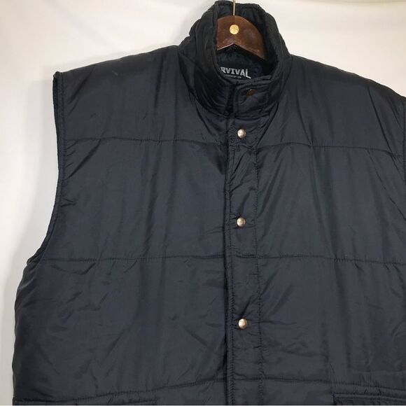 Survival By Generation One Mens Black Puffer Vest Size XLarge Snap Closure - Picture 8 of 8